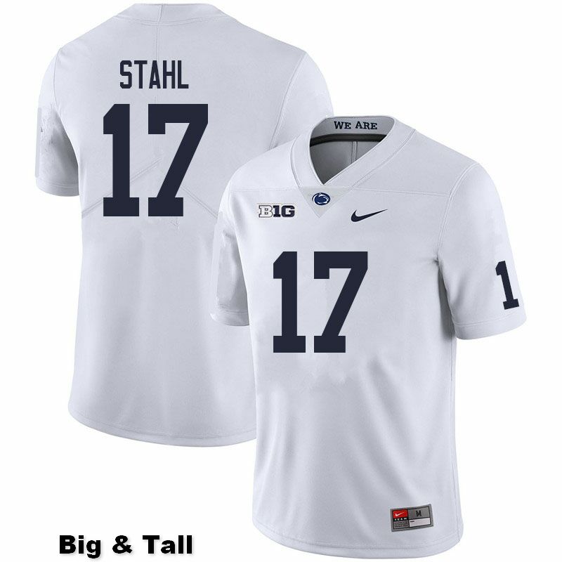 NCAA Nike Men's Penn State Nittany Lions Mason Stahl #17 College Football Authentic Big & Tall White Stitched Jersey GKR5698EM